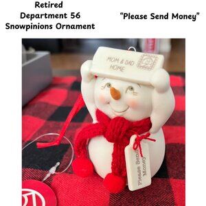 Retired Department 56 Snowpinions Ornament "Please Send Money"